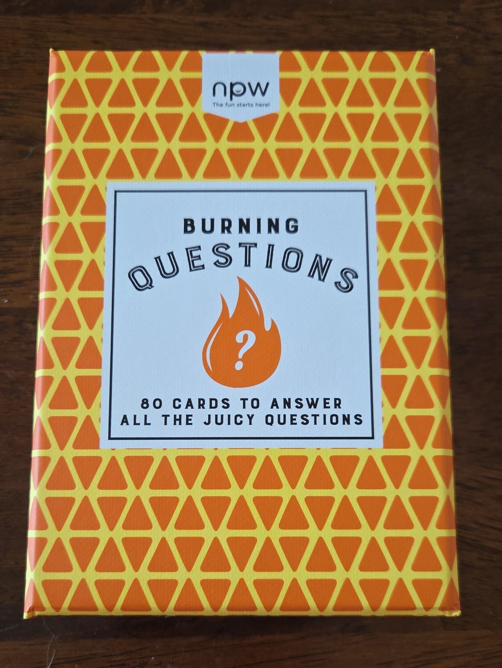 Burning Questions Party Card Game - Orange